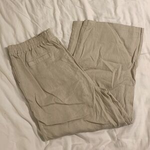 100% linen flowy wide leg pants